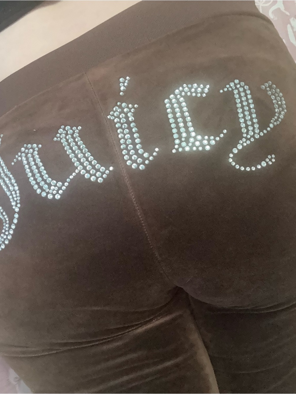 Juicy Couture chocolate brown velvet flare sweats